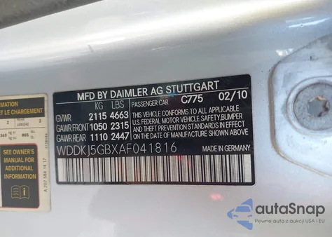 2010 Mercedes-Benz E 350 из США, поврежденный, VIN WDDKJ5GBXAF041816